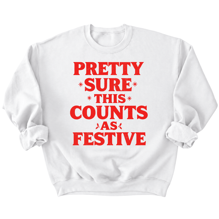 A white sweatshirt with red text on it.