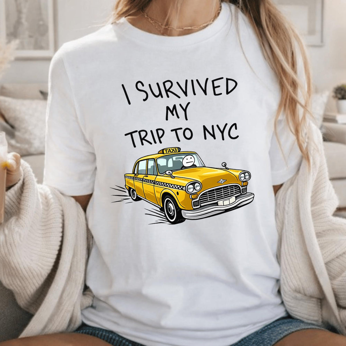 I Survived My Trip to NYC Tee, Funny Yellow Taxi Shirt