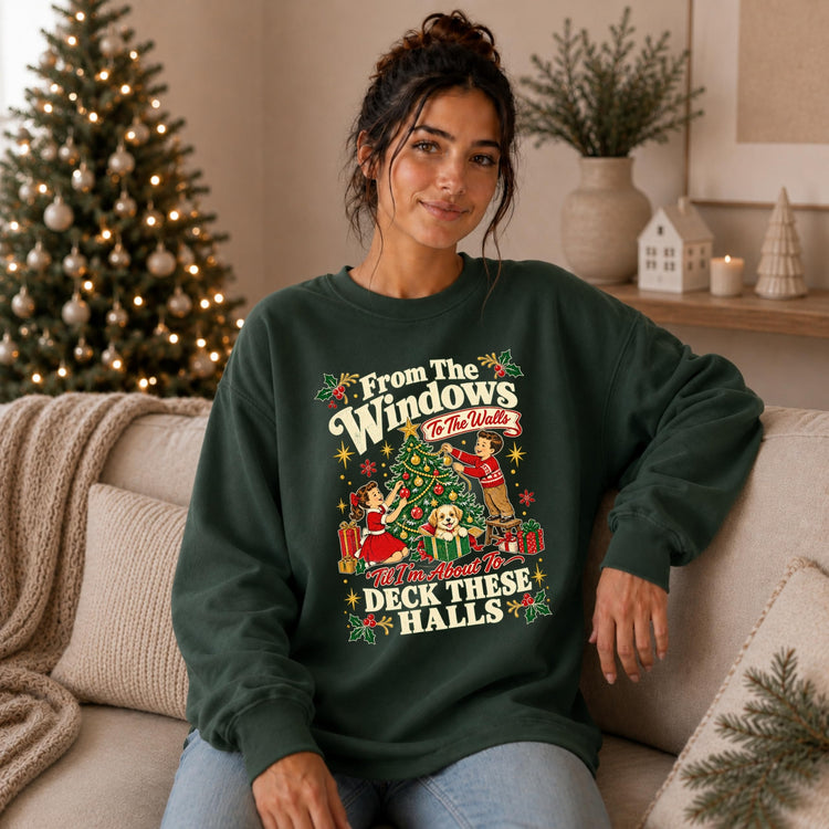 Deck These Halls Funny Christmas Sweatshirt