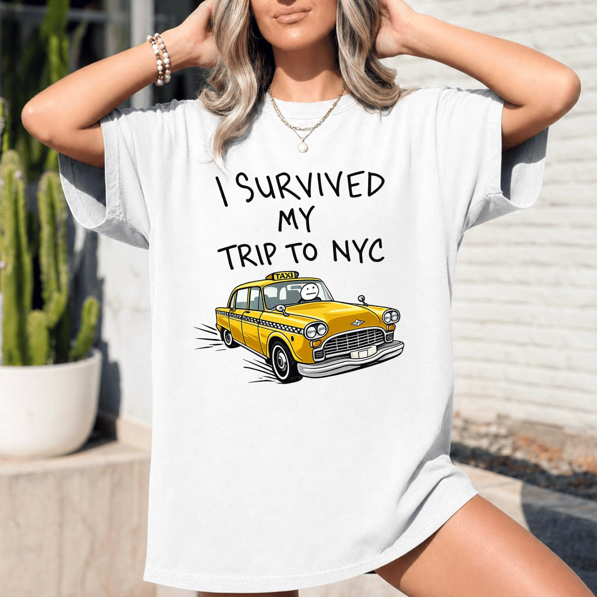 I Survived My Trip to NYC Tee, Funny Yellow Taxi Shirt