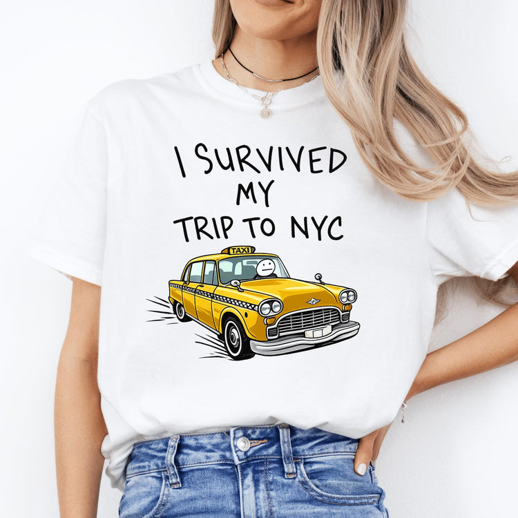 I Survived My Trip to NYC Tee, Funny Yellow Taxi Shirt